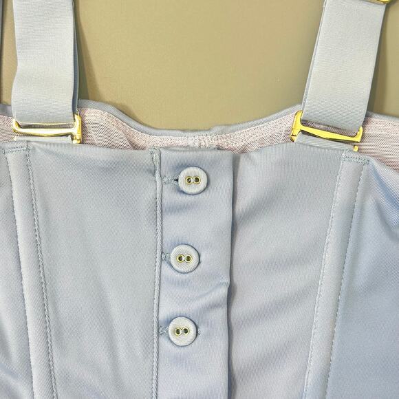 We Are HAH Knock Out Bustier Crop Top in Blue Periwinkle - Picture 6 of 7